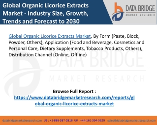 global organic licorice extracts market industry