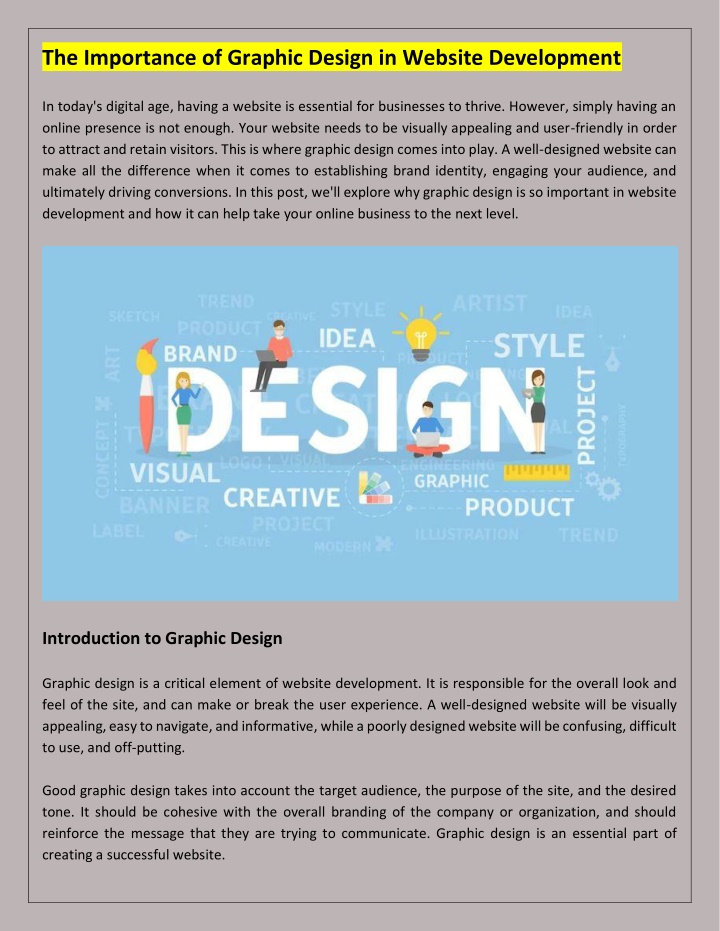 the importance of graphic design in website