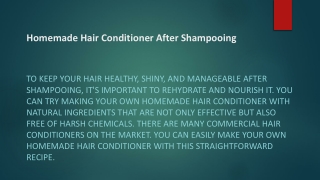 Homemade Hair Conditioner After Shampooing