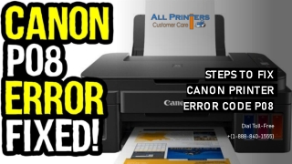 Steps to Fix Canon Printer Error Code p08