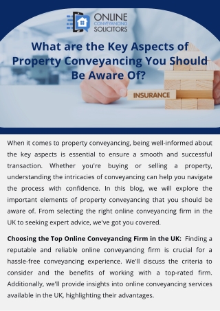 What are the Key Aspects of Property Conveyancing You Should Be Aware Of?