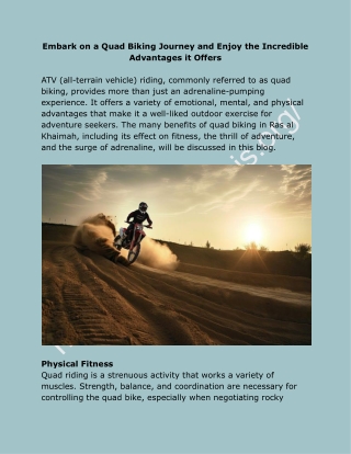 Quad Biking in Ras Al Khaimah