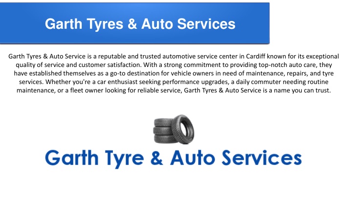 garth tyres auto services