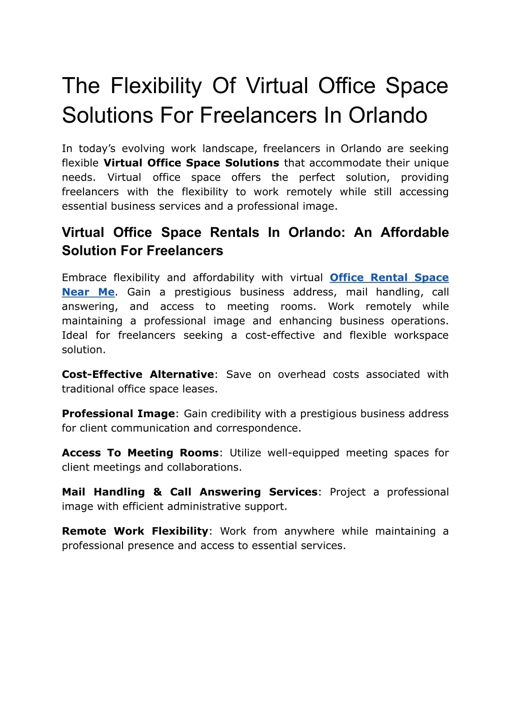 PPT - Virtual Office Space Solutions PowerPoint Presentation, free ...