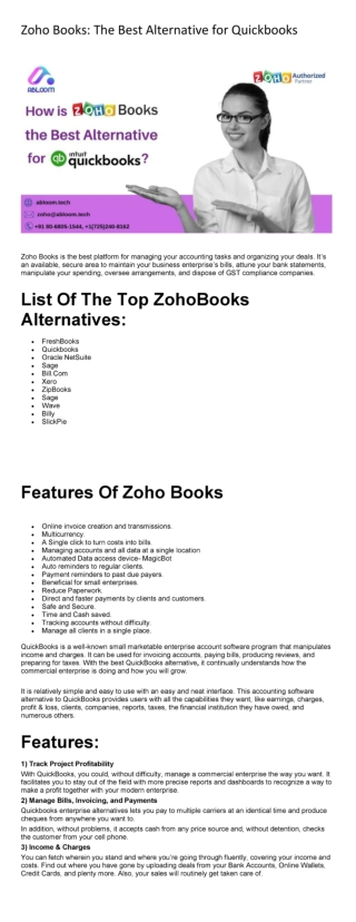 Zoho Books The Best Alternative For QuickBooks