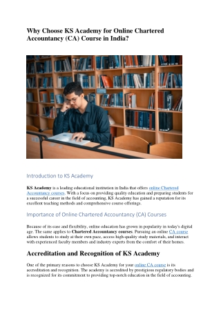 Why Choose KS Academy for Online Chartered Accountancy Course in India.docx