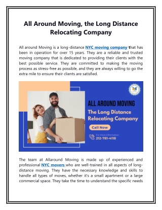 All around Moving NYC Movers