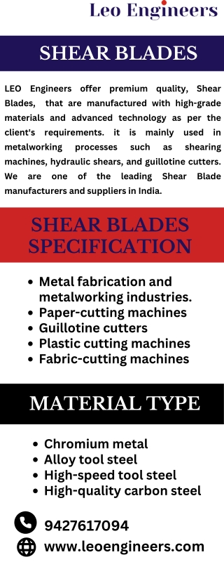 Top Shear Blades Manufacturers in India