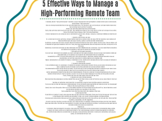 5 effective ways to manage a high performing