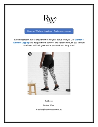 Women’s Workout Leggings Revivewear.com.au
