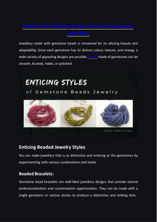 explore the enticing styles of gemstone beads