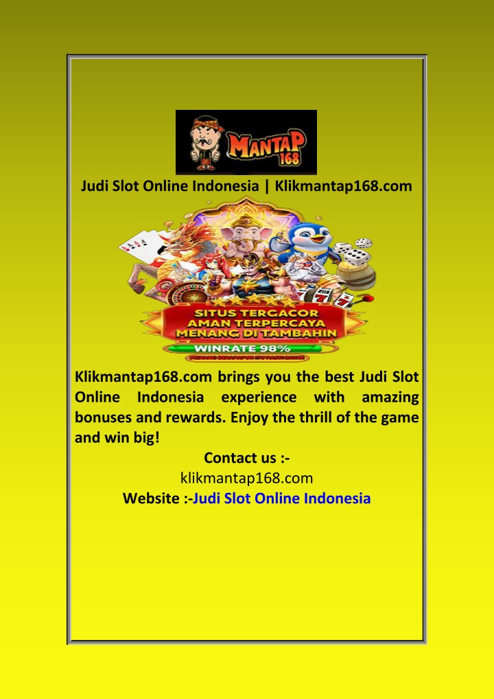 judi slot online indonesia klikmantap168 com
