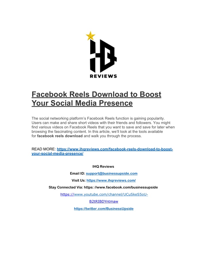 facebook reels download to boost your social