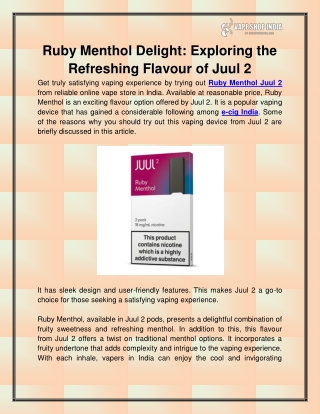 ruby menthol delight exploring the refreshing