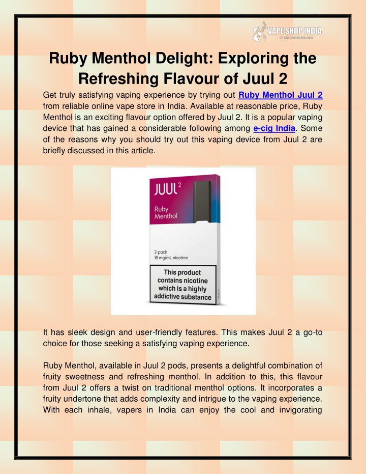ruby menthol delight exploring the refreshing