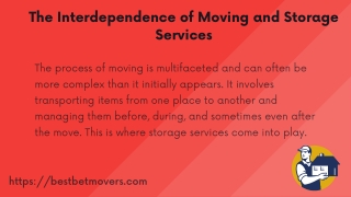 The Interdependence of Moving and Storage Services