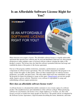 Is an Affordable Software License Right for You