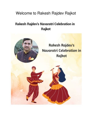 Rakesh Rajdev's Navaratri Celebration in Rajkot