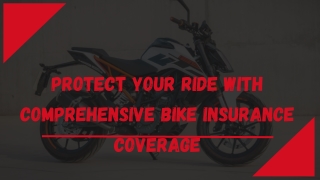 Protect Your Ride with Comprehensive Bike Insurance Coverage