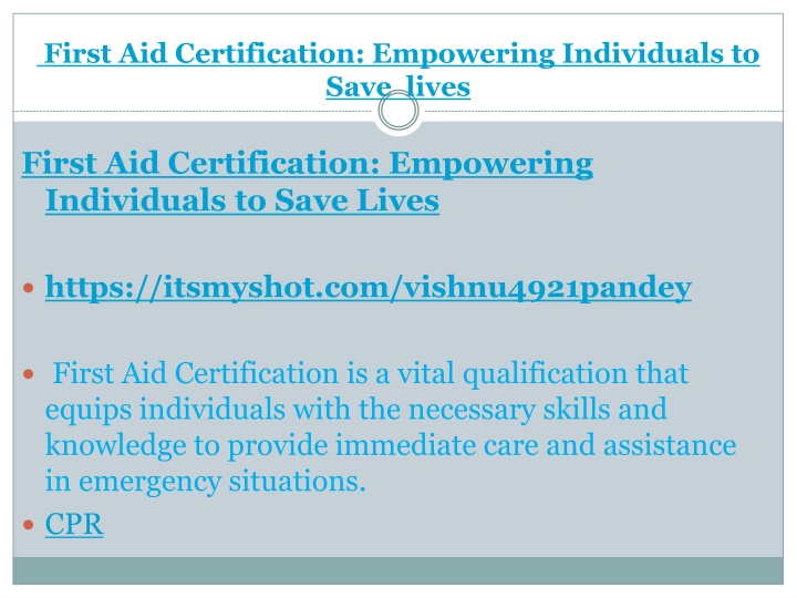 first aid certification empowering individuals to save lives