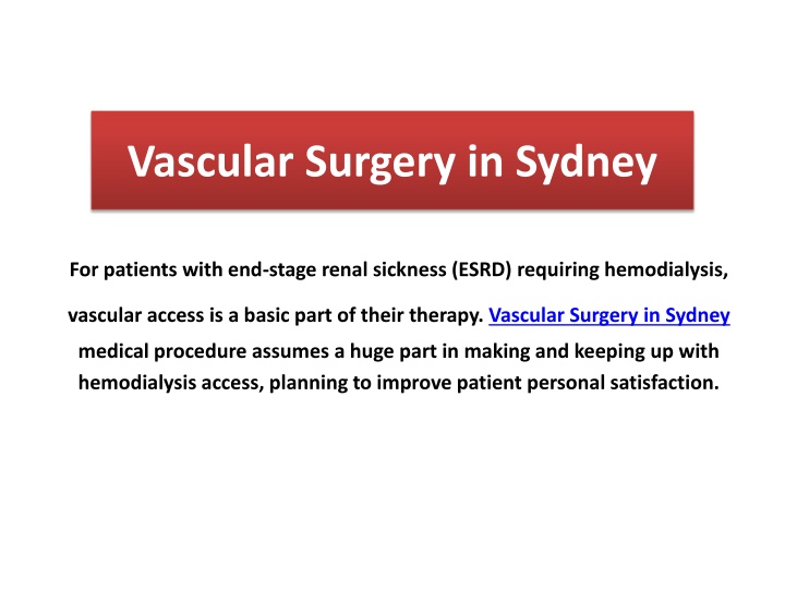 vascular surgery in sydney