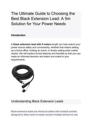 The Ultimate Guide to Choosing the Best Black Extension Lead_ A 5m Solution for Your Power Needs