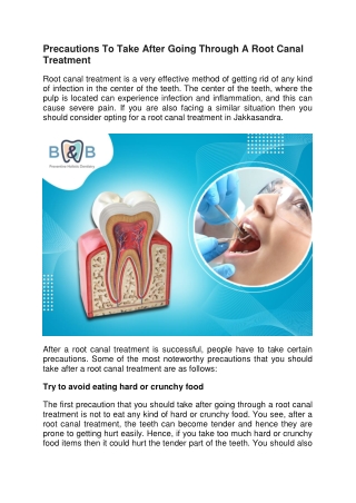 Precautions To Take After Going Through A Root Canal Treatment