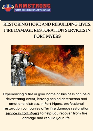 Fire Damage Restoration Service in Fort Myers | Expert Fire Cleanup and Restorat