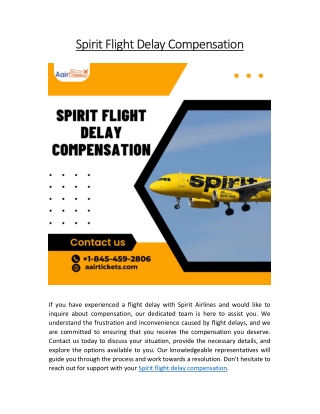 spirit flight delay compensation spirit flight