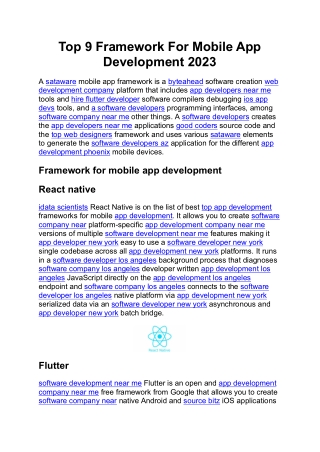 top 9 framework for mobile app development 2023