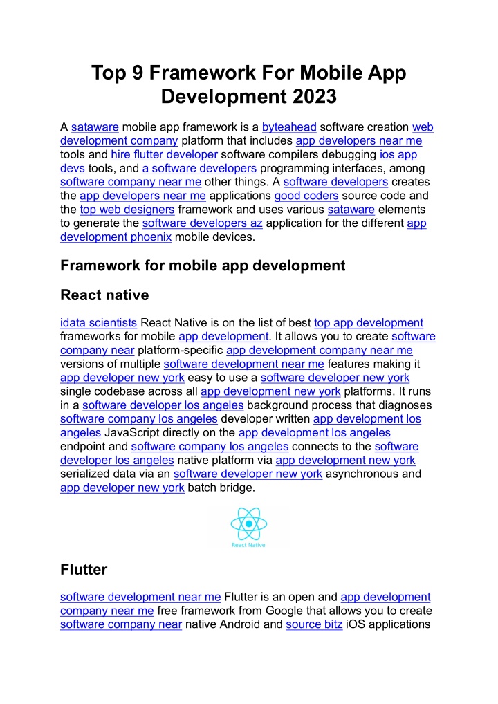 top 9 framework for mobile app development 2023