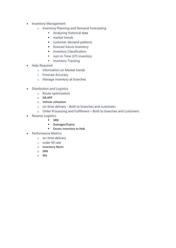 inventory management o inventory planning