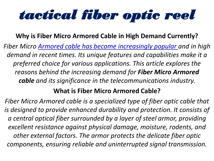 tactical fiber optic reel