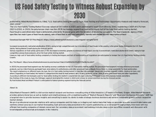 US Food Safety Testing to Witness Robust Expansion by 2030