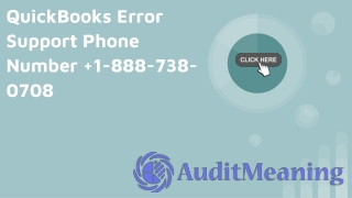 QuickBooks Error Support Phone Number  1-888-738-0708