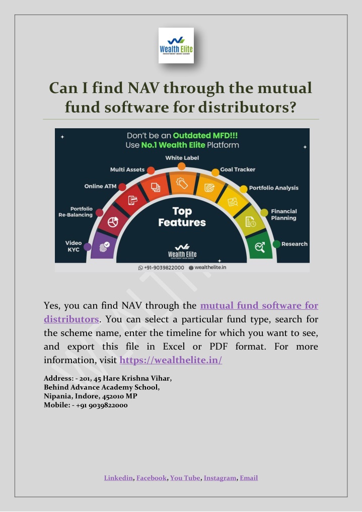can i find nav through the mutual fund software
