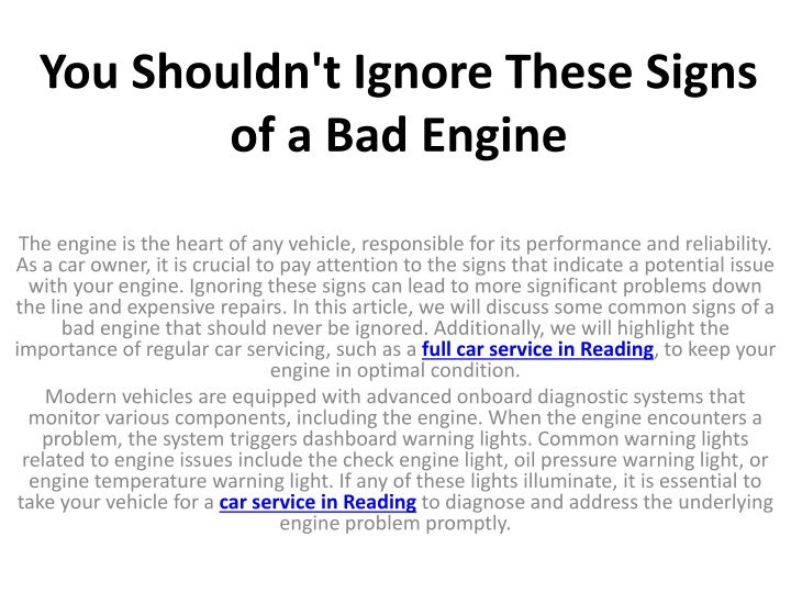 you shouldn t ignore these signs of a bad engine