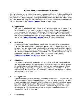 how to buy a comfortable pair of shoes with