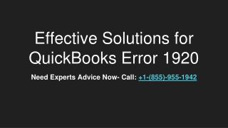 Effective Solutions for QuickBooks Error 1920