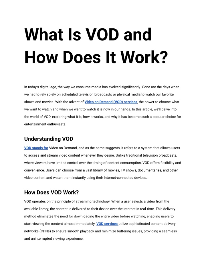 what is vod and how does it work