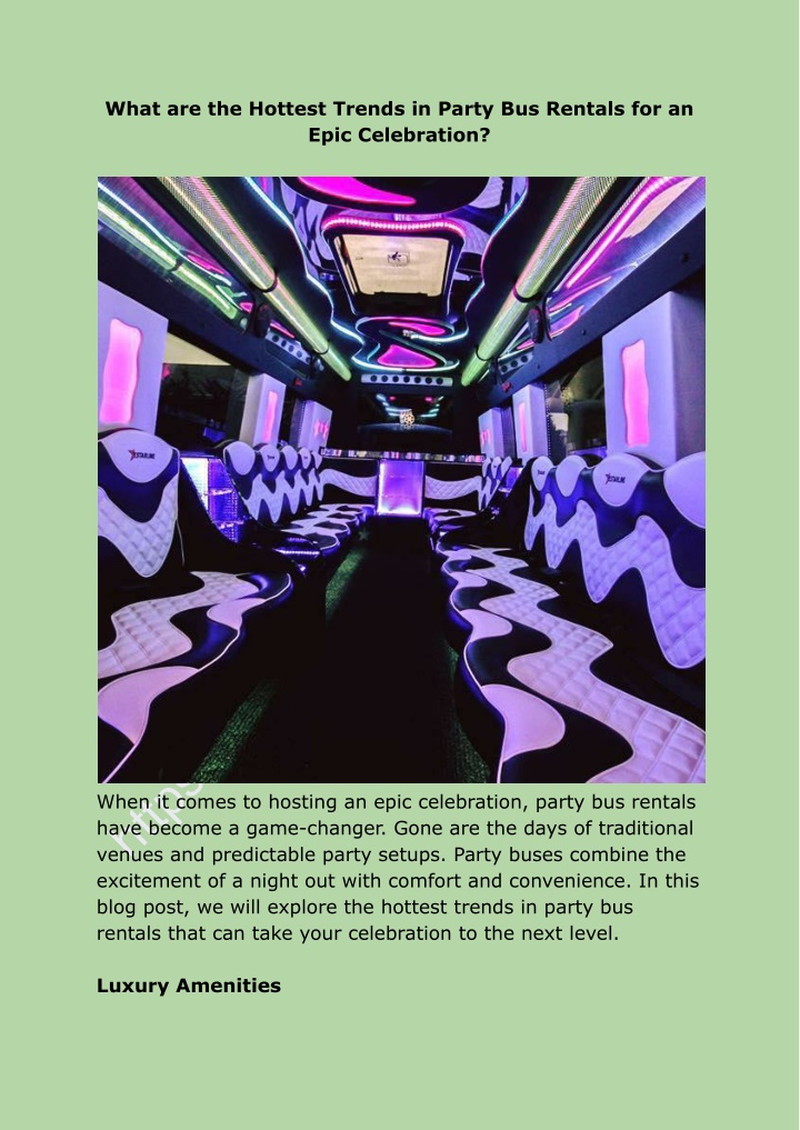 what are the hottest trends in party bus rentals