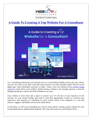 a guide to creating a top website for a consultant