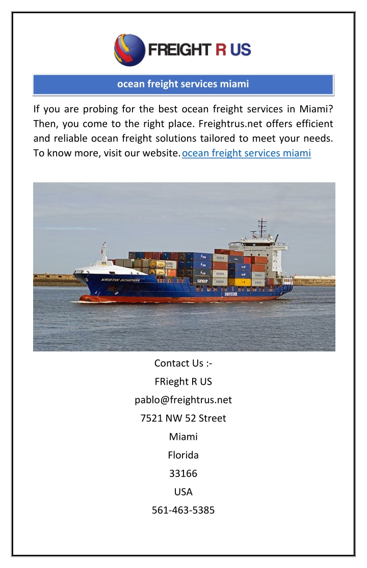 ocean freight services miami