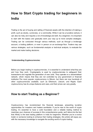 How To Start Trading as a beginner