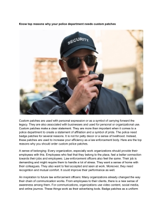 know top reasons why your police department needs