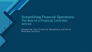 streamlining financial operations the role of a financial controller service
