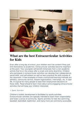 What are the best Extracurricular Activities for Kids - Mindeed Blog