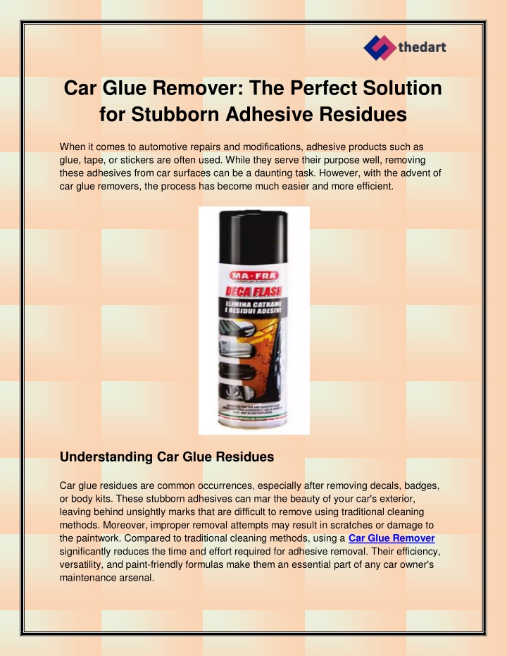 car glue remover the perfect solution