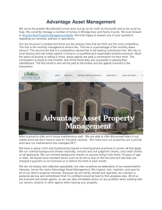 advantage asset management