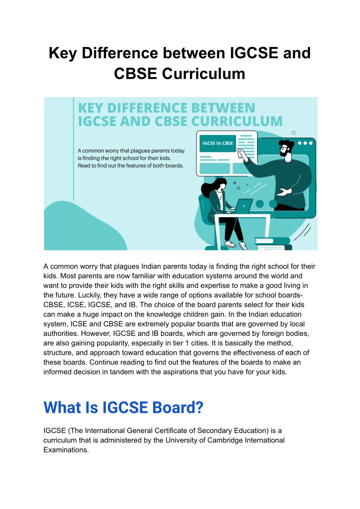 key difference between igcse and cbse curriculum